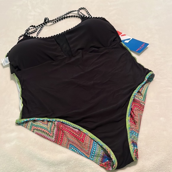 Sun & Sea Multicolor One Piece Swimsuit Size 16 - Picture 6 of 8